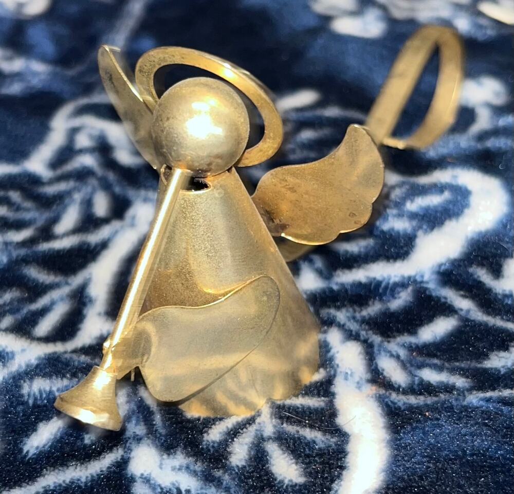 Vintage Brass Angel Candle Snuffer with Short Handle, Gold Candle Extinguisher